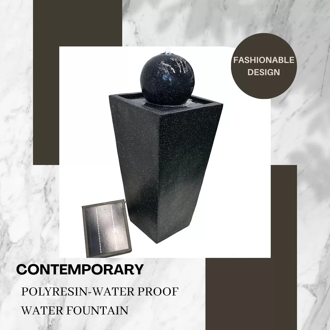 Ball and Column Solar Water Feature Water Fountain F801G - Image 2