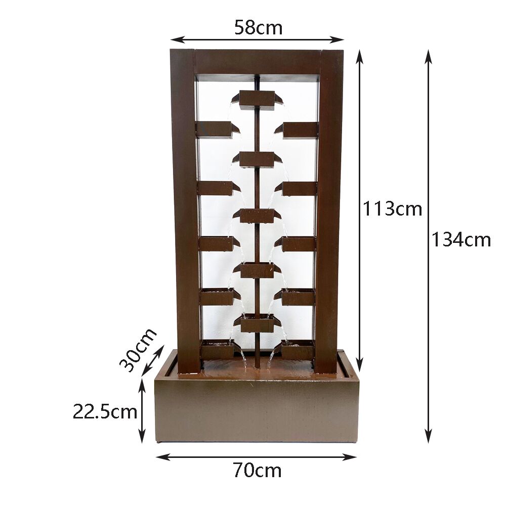 LED Modern Cascade Rusty Water Feature Water Fountain MCLST385 - Image 9