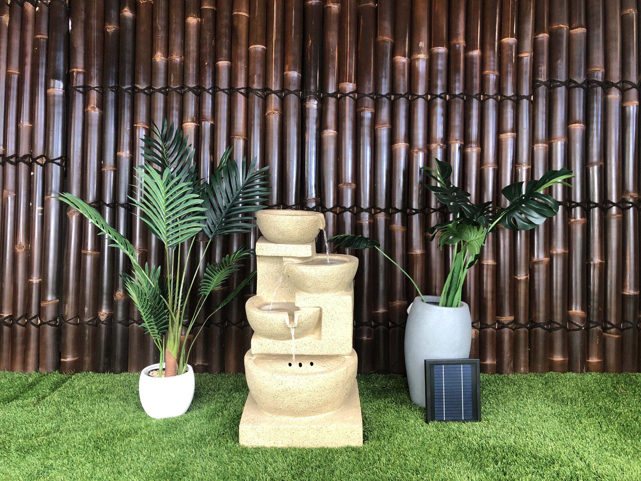 4 Tier Cascading Bowls Solar Water Feature Water Fountain in Brown F996A1 - Image 10