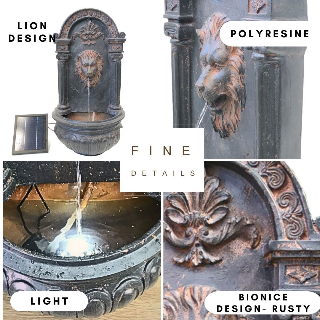 Lions Head Solar Water Feature Water Fountain F811A2 - Image 4