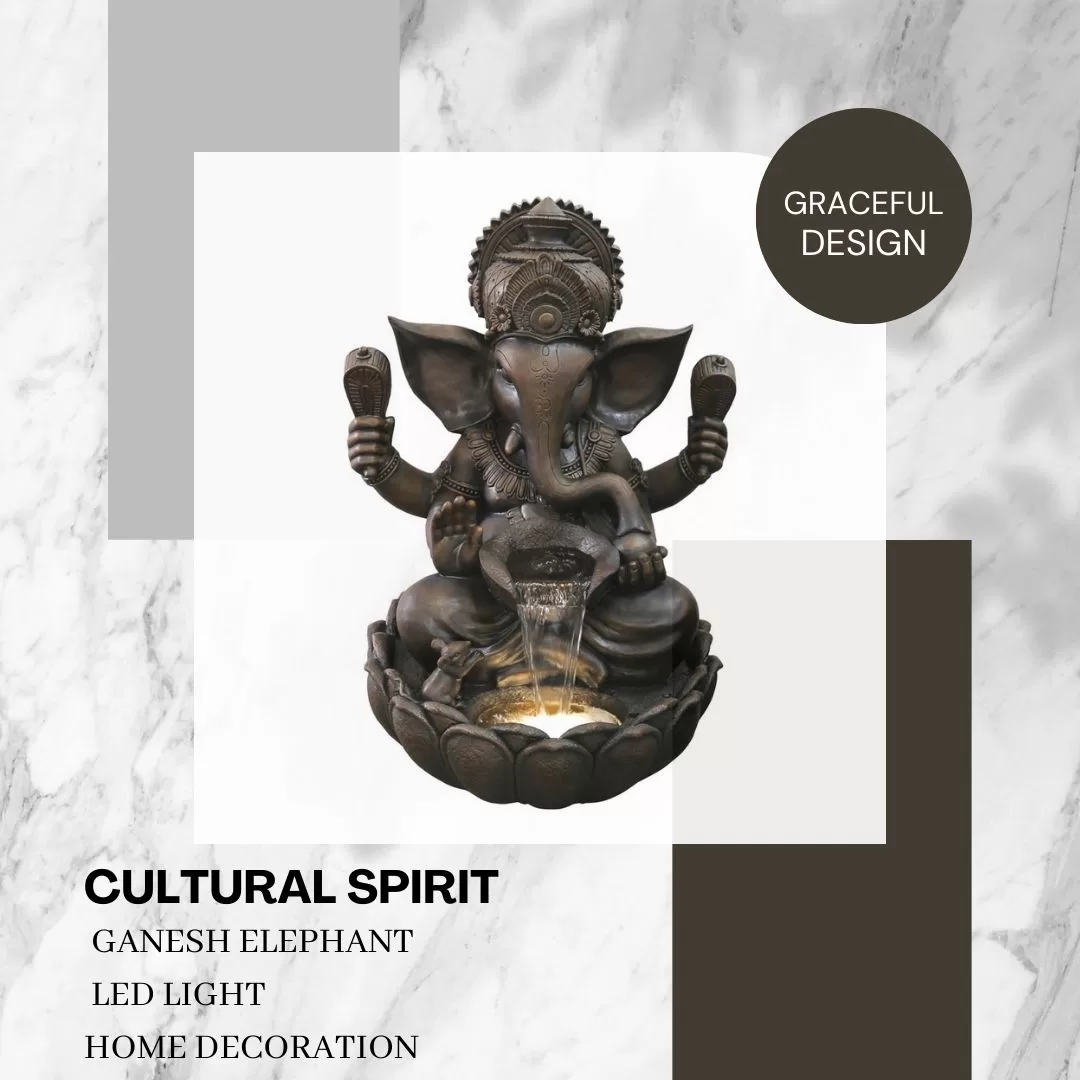 Ganesh Elephant God Ganesha Water Fountain Feature DW196042 - Image 3