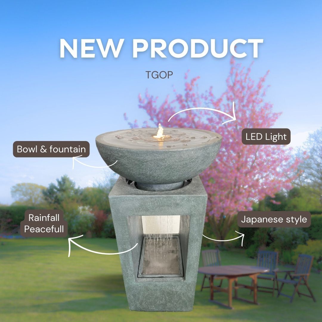 Bowl and Shower Pillar Water Fountain Water Feature MZ15412GA - Image 11