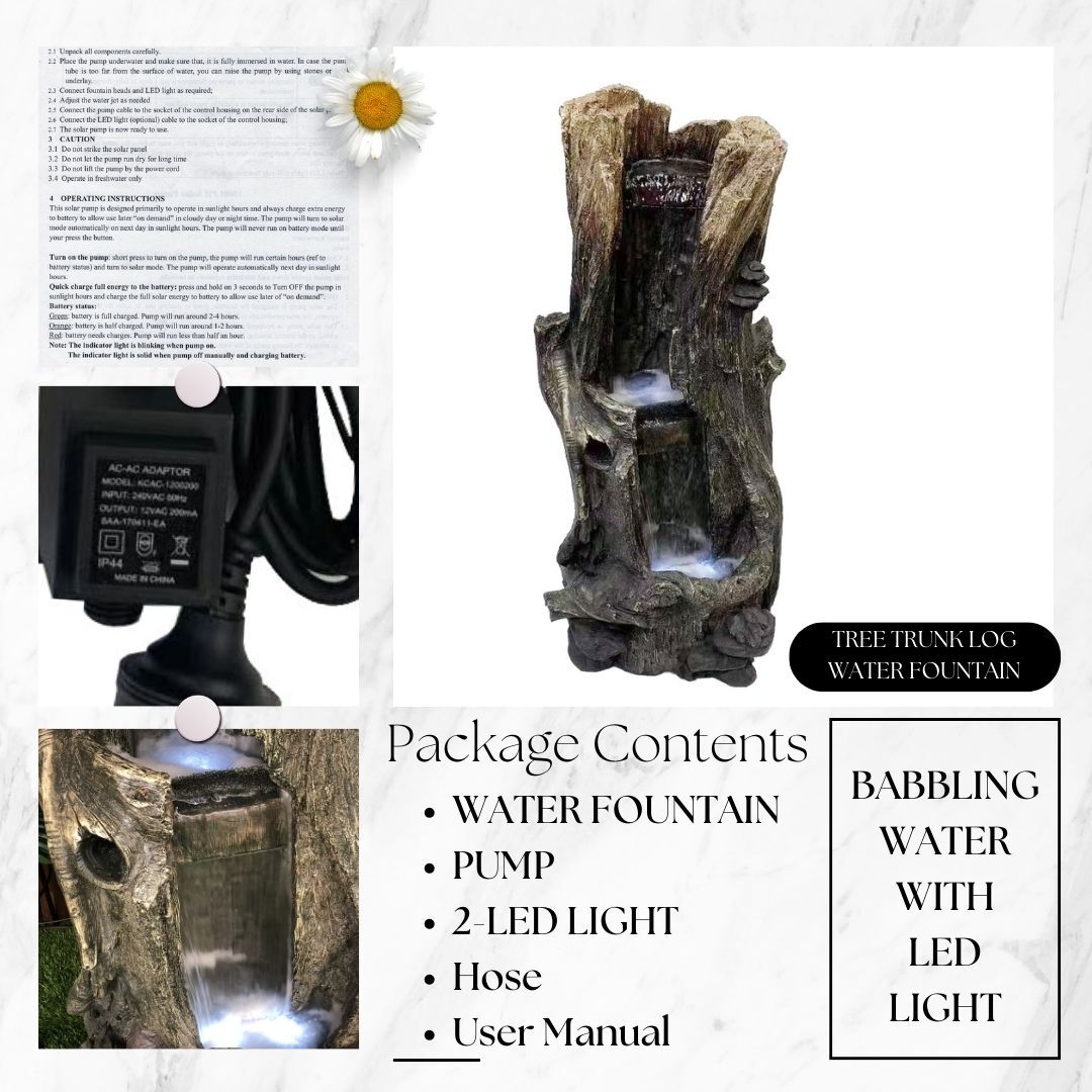 Tree Trunk Log Water Fountain Water Feature DW96030 - Image 22
