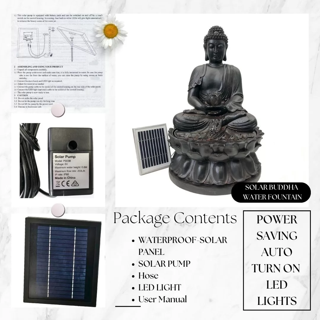 Solar Buddha Water Feature Water Fountain F821A1 - Image 5