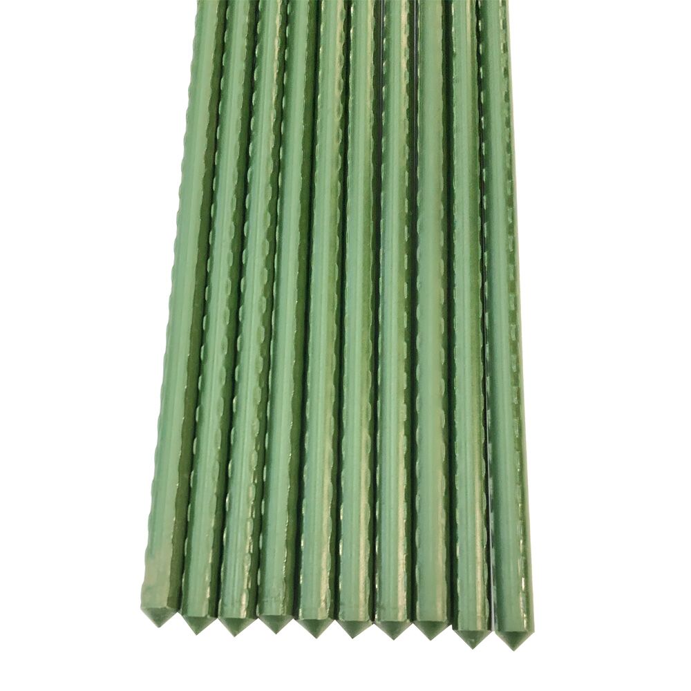 10pcs 1200mm x 11mm Green Garden Stakes PVC Coated Plant Supports Climbers - Image 3