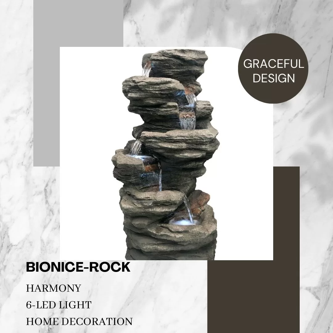 6-Tier Rock Water Feature Water Fountain DW46038 - Image 3