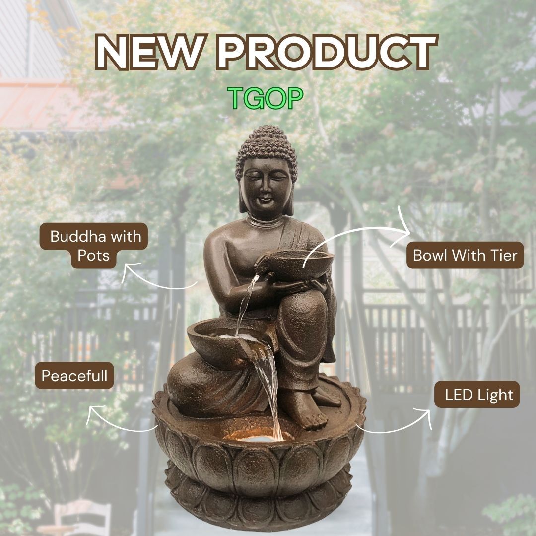 Buddha with Pots Water Feature Water Fountain DW208026 - Image 3