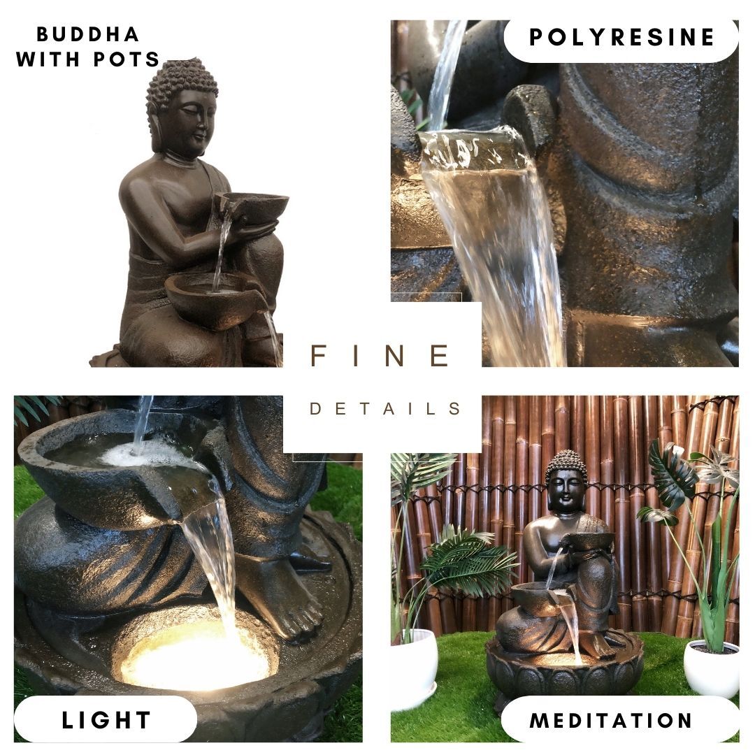 Buddha with Pots Water Feature Water Fountain DW208026 - Image 4