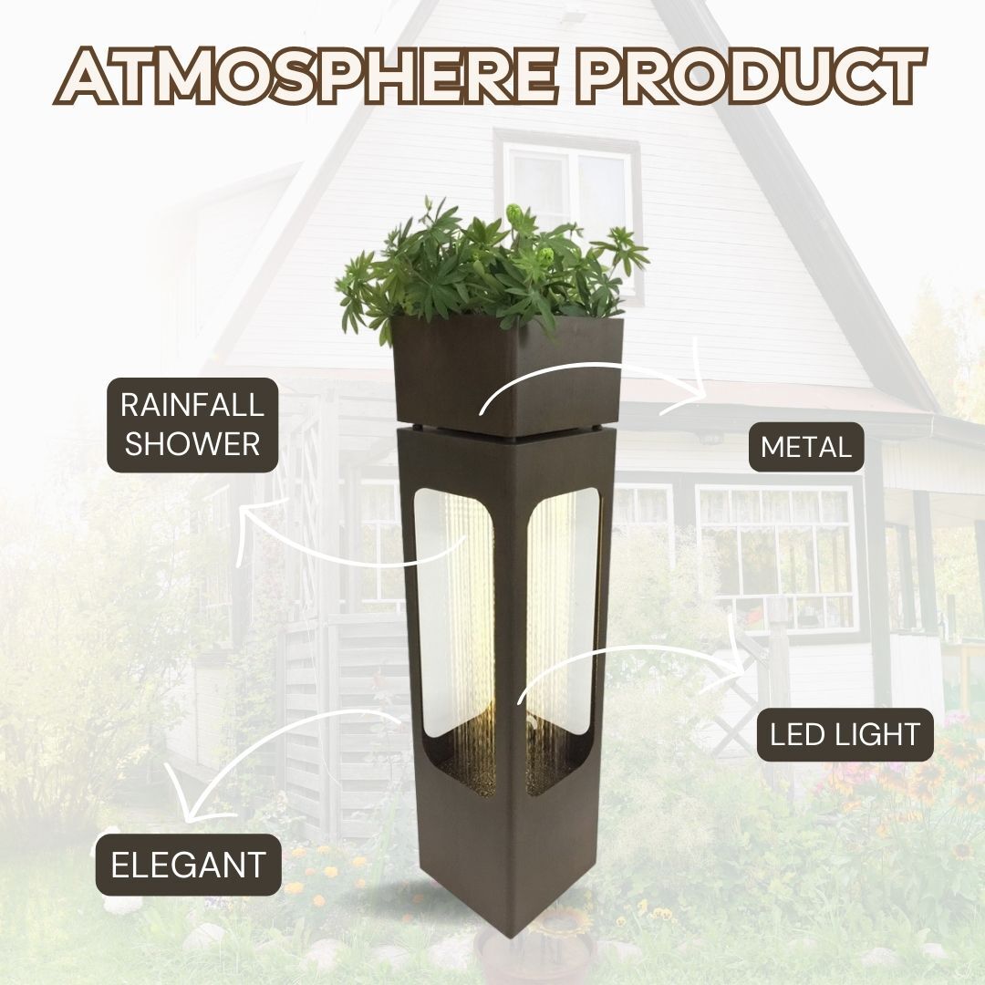 Tranquil Rain Metal Pillar Water Feature Water Fountain MCLST311 - Image 5