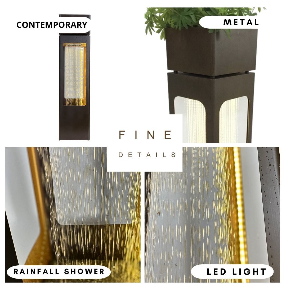 Tranquil Rain Metal Pillar Water Feature Water Fountain MCLST311 - Image 6