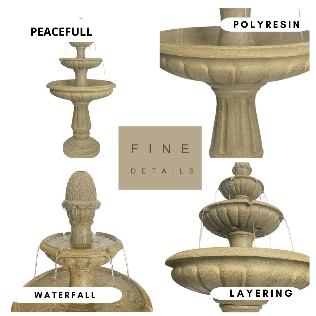 Classic 3-Tier Bird Bath Water Fountain Water Feature MZ13017GA - Image 7