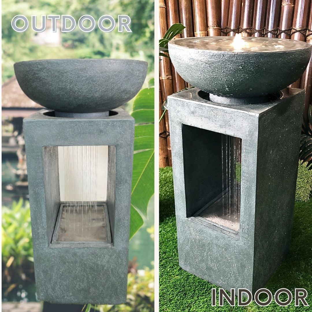 Bowl and Shower Pillar Water Fountain Water Feature MZ15412GA - Image 2