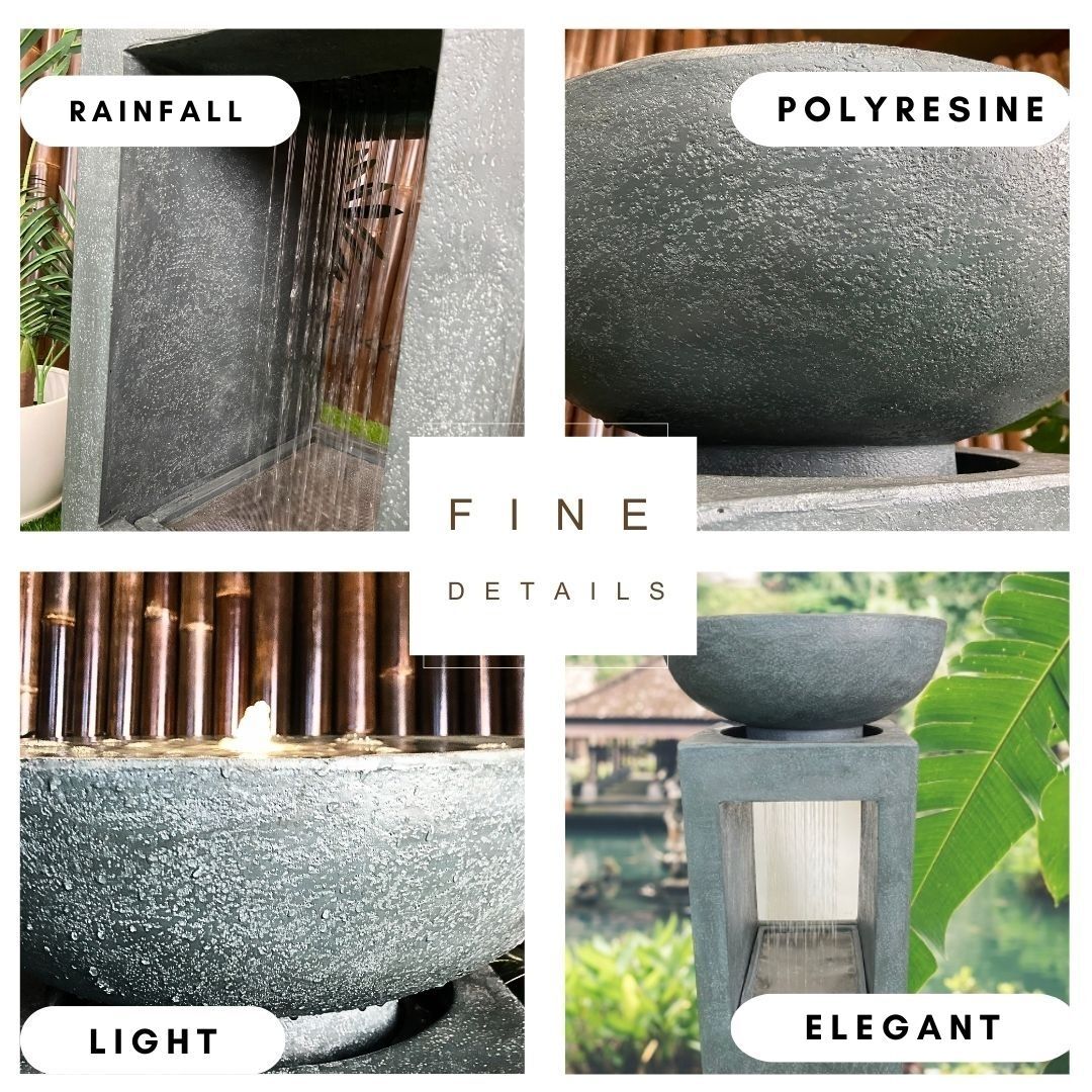 Bowl and Shower Pillar Water Fountain Water Feature MZ15412GA - Image 5