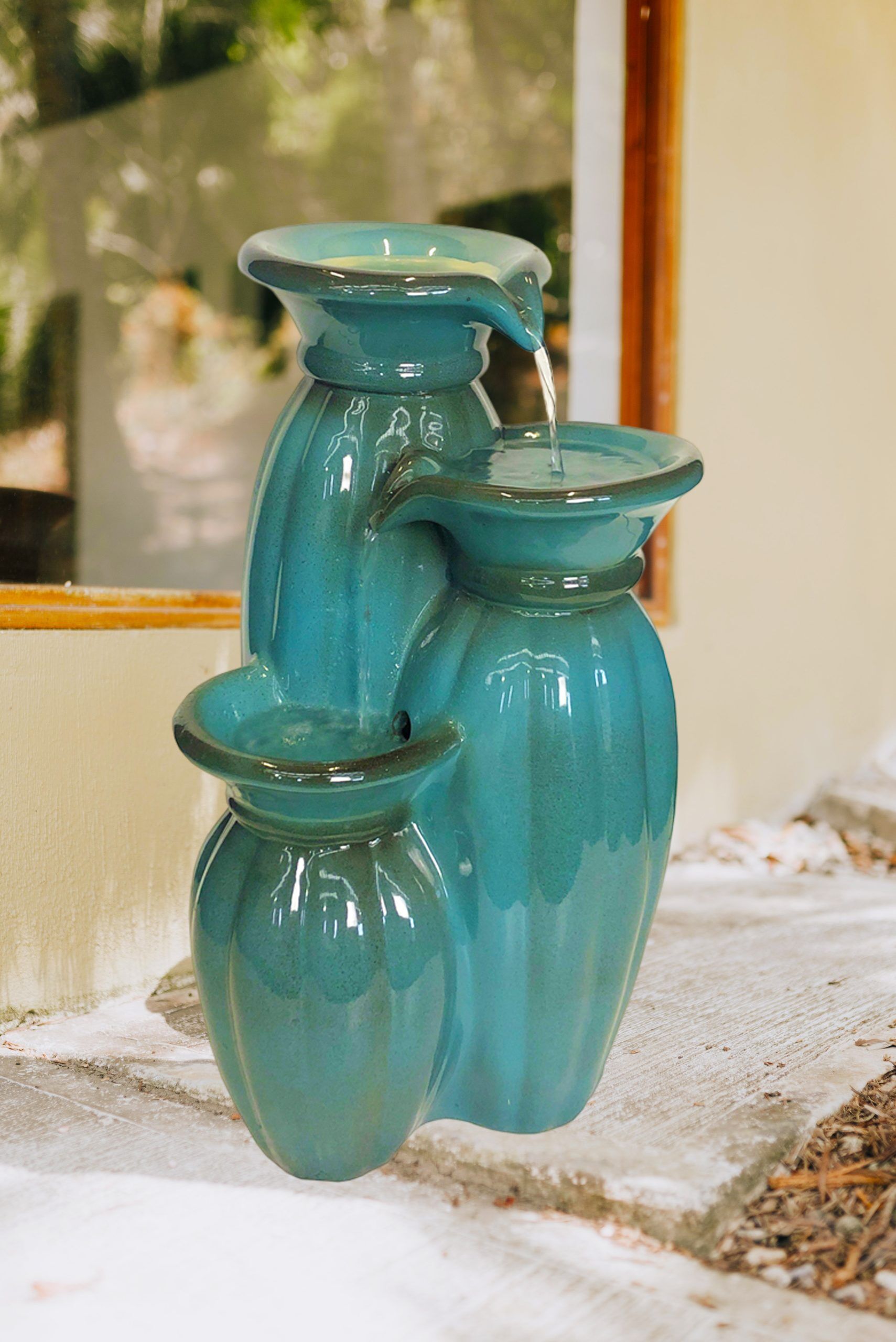Triple Ceramic Vase Water Fountain Water Feature MZ12577BC - Image 7