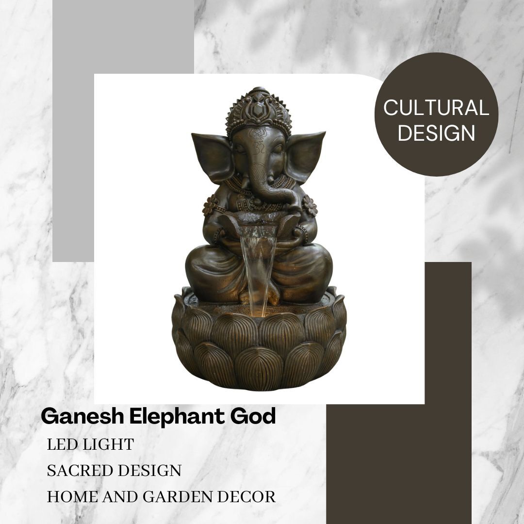 Large Ganesh Elephant God Water Feature Fountain DW208095 - Image 2