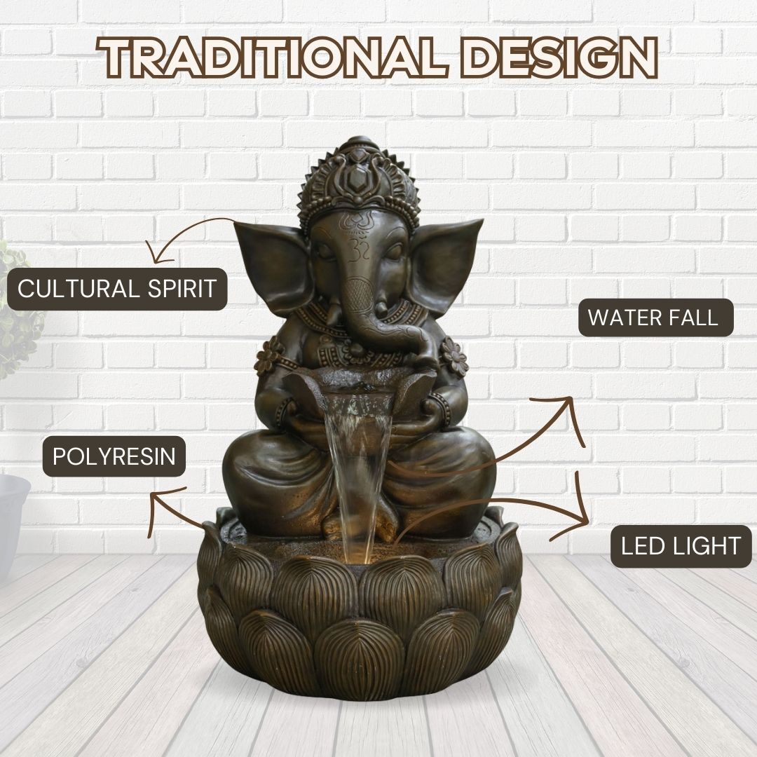 Large Ganesh Elephant God Water Feature Fountain DW208095 - Image 6