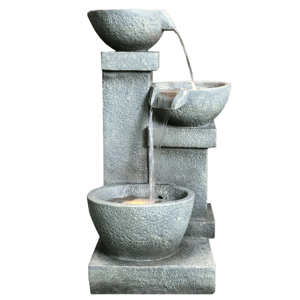 Cascading Three Bowl Water Fountain Water Feature DW96025 - Image 3