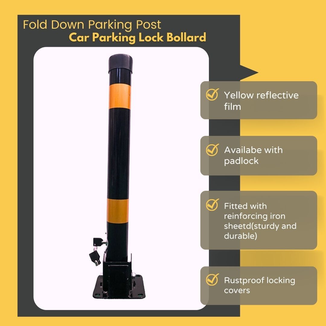 Fold Down Bollard Surface Mount 60cm High * 6cm Thick for Garage Car Parks Warehouses - Image 4