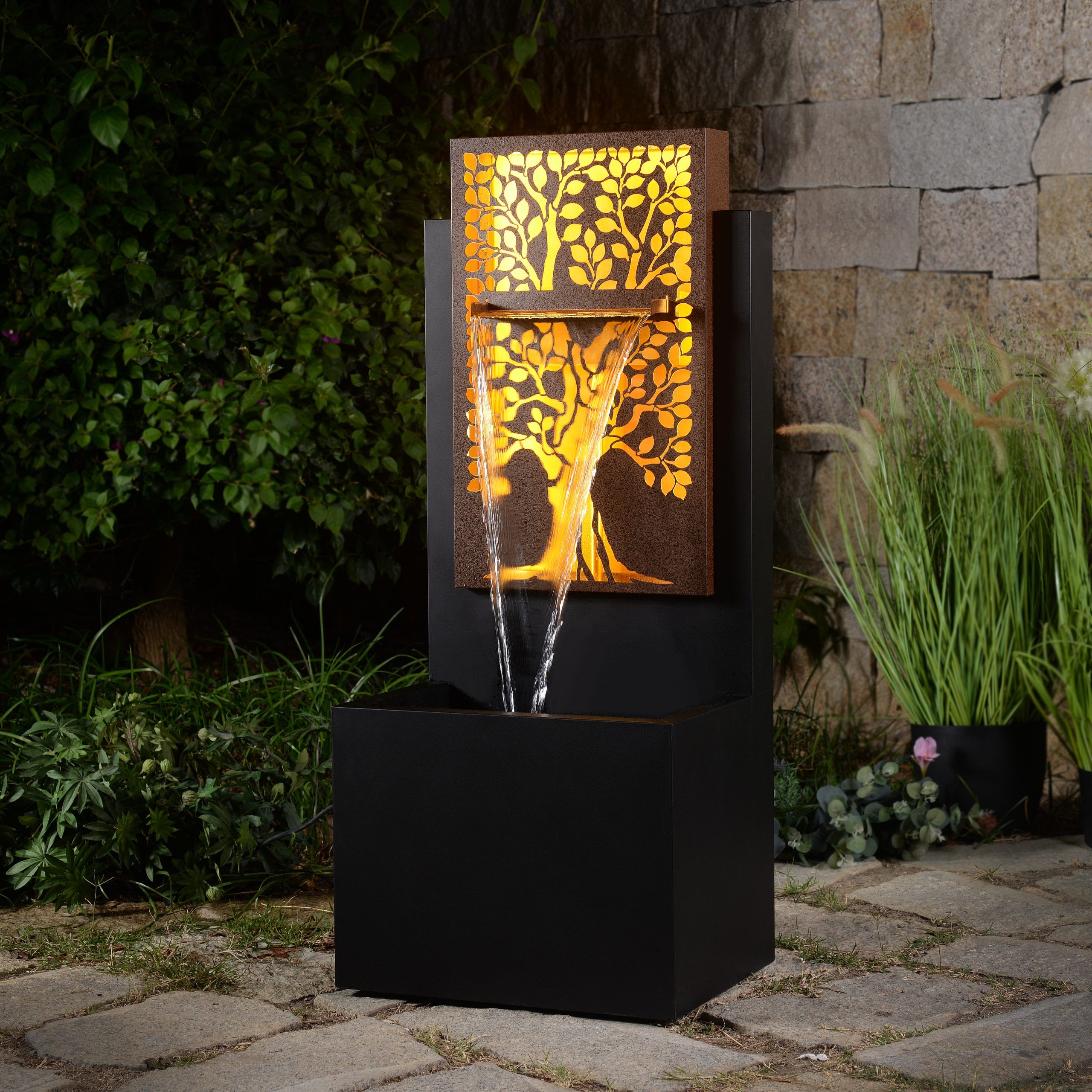 Eternal Tree MCLST686 Metal Water Feature Black - Image 2