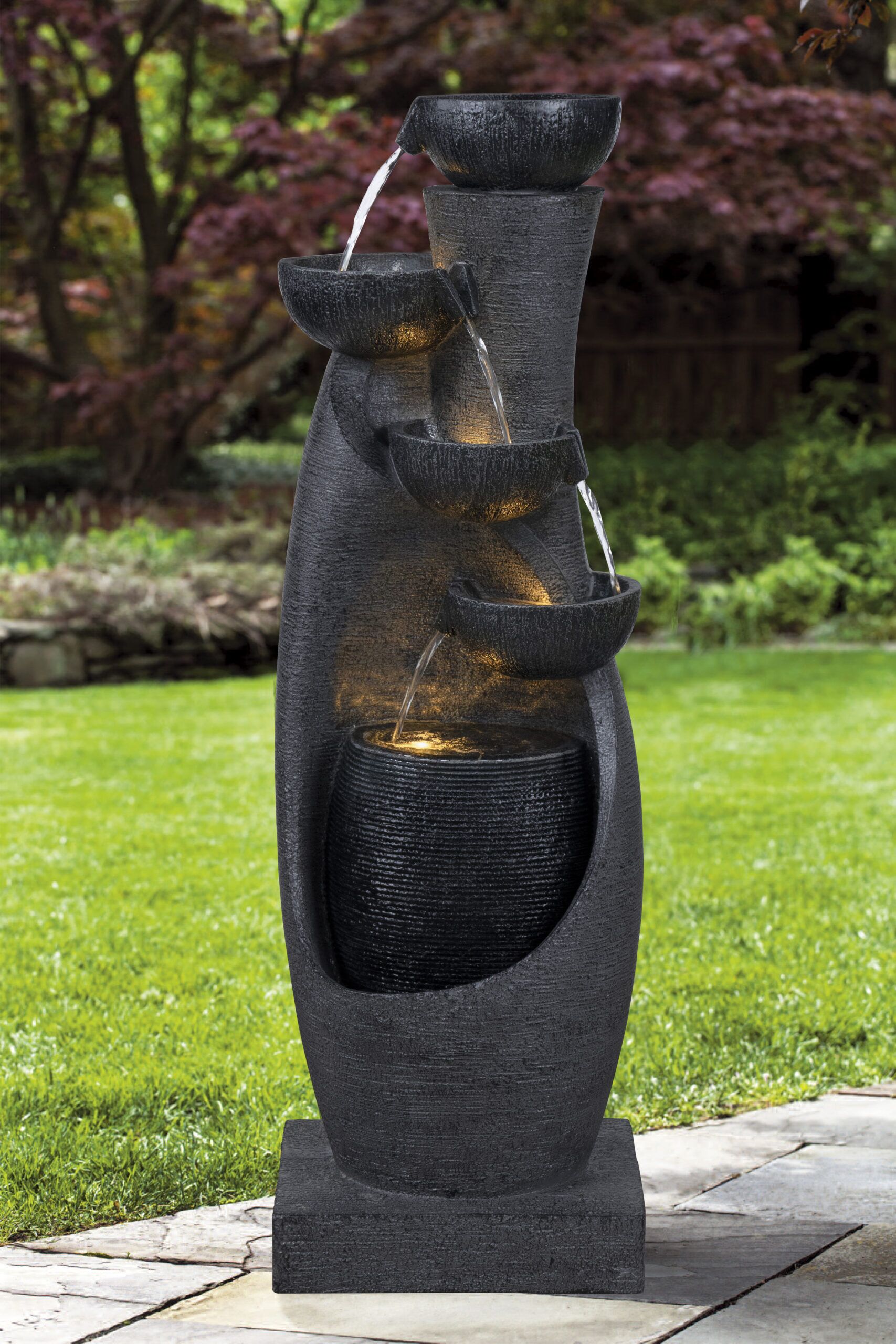 DW259014 Eclipse Modern Cascading Bowl Water Feature - Image 2